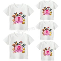 Dessin animé Anime Pat' Patrouille Enfants Anniversaire T-shirt Action Figure Imprimer Enfants