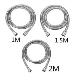 Tuyau de Douche Flexible en Acier Inoxydable Chromé Pommeau d'Eau 1/2 1m/1.5m/2m