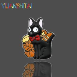 Broche en Denim avec chat noir mignon épingles en émail Badges d'animaux de dessin animé épingle