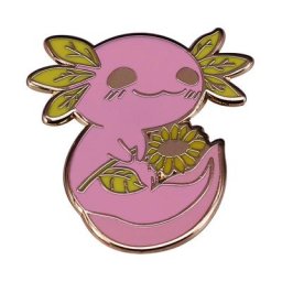 Broche en fleur rose Axolotl pour animaux aquatiques en émail dur Unique mignon cadeau pour elle
