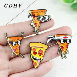GDHY – broche en émail pour lunettes de soleil broches de Pizza amusantes Badges de chemise pour