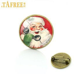 TAFREE-Danemark ge de vministériels x du Père Noël vintage pour enfants broches en bronze antique