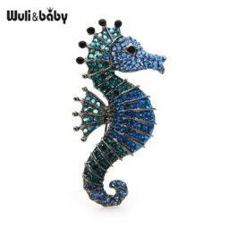 Wuli & baby – broches en forme d'hippocampe scintillantes 3 couleurs Animal de mer bureau