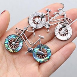 Broche pendentif en forme de vélo pour femme coquille naturelle bijoux exécutifs collier à faire