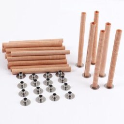 Mèche Cylindrique en Bois avec Languette de Support pour Fabrication de Bougie Fournitures de