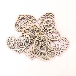 Joli motif de cœur en bois 50mm 10 pièces ornement suspendu fait à la main accessoire de