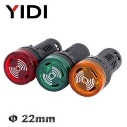 Montage sur panneau AD16-22SM 22mm Led Indicateur Lumineux Buzzer 12V 24V 110V 220V rouge vert jaune