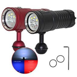 LED plongée sous-marine vidéo lampe de poche sous-marine 80M inj UV photographie Dulfox lampe XM-L2