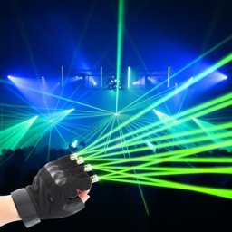 Gants Laser Rechargeables Rouge et Vert Effet de Lumière de Scène pour DJ à Domicile Club