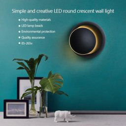 Applique murale LED rotative à 360 degrés 5w luminaire créatif en forme de croissant idéal pour