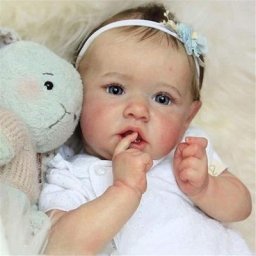 Saskia – poupée bébé fille réaliste yeux gris nouveau-né corps en Silicone souple réaliste