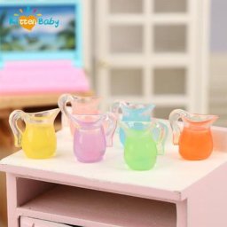 Mini tasse à jus/eau Miniature pour maison de poupée 2 pièces jouet pour faire semblant de jouer à