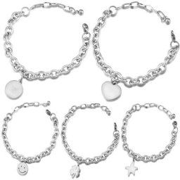 Bracelet Rétro Ajustable en Acier Inoxydable de 18cm Bijoux de Bonne Chance Simple à la Mode