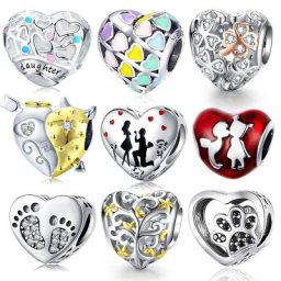 WOSTU – breloque en véritable argent Sterling 925 pour femme perle de cœur d'amour pendentif de