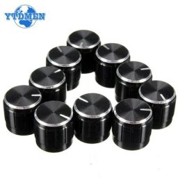 Lèvent de potentiomètre en aluminium noir capuchons d'arbre mométrage bouton de commande diamètre