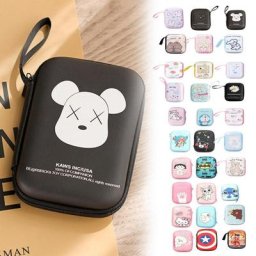 Mini mallette de rangement multifonctionnelle sac pour carte mémoire casque gadgets câble USB