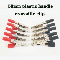 Lot de 10 pinces Crocodile 50mm en plastique sonde de Test connecteur en métal prise de