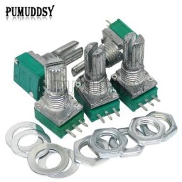 Potentiomètre d'étanchéité d'amplificateur avec interrupteur audio 3 broches arbre Ibuw 15mm 5K
