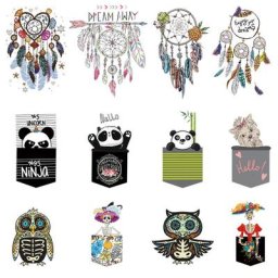 Plume Animaux Dessin Animé PVC Patch Fer Sur Vêtements Autocollant Petit Applique DIY Transferts De