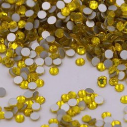 Strass à dos plat en Citrine SS3-SS34 colle de haute qualité pour Nail Art sur cristaux de citron