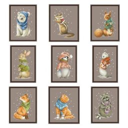 Kit de points de croix ours blanc animal lapin 18ct 14ct 11ct toile de café tissu fil de coton