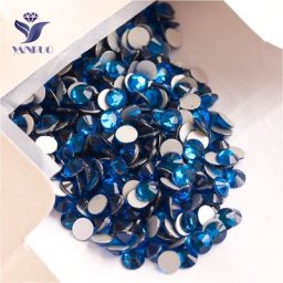 YANRUO – Strass en cristal bleu NoHF Capri décorations Nail Art Non correcteurs dos plat