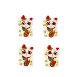 Patchs de chat porte-bonheur brodés autocollants d'animaux de dessin animé accessoires de