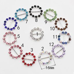10 pièces boucles rondes en strass ruban d'invitation en diamant curseur pour décoration de