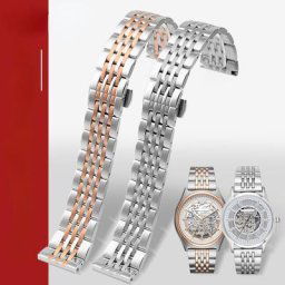 Bracelet de montre en acier massif pour hommes couleur or Rose Bracelet de rechange en métal