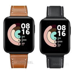 Bracelet en cuir véritable pour Xiaomi Mi Watch Lite Redmi Watch 2 Lite