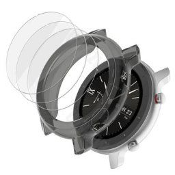 Protecteur d'écran pour montre connectée Amazfit GTR 3 pièces en verre trempé et TPU souple 47mm