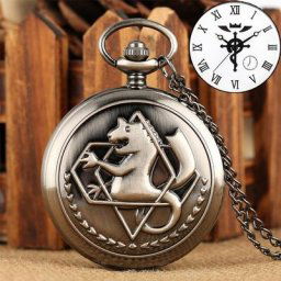 Montre de poche à Quartz pour alchimiste en métal Antique Design d'horloge pendentif collier