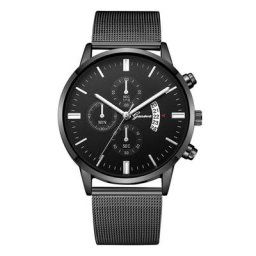 Montres à Quartz de luxe pour hommes horloge de luxe rétro argent or décontracté