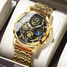 QINGXIYA – montre à Quartz étanche pour hommes marque de luxe squelette en or aiguilles