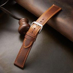 Bracelet de montre rétro en cuir véritable cuir de vache avec décoloration à la cire à l'huile de