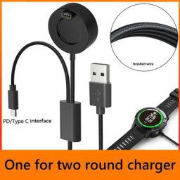 Câble de charge rapide à double tête 2 en 1 adaptateur de chargeur pour montre intelligente Garmin