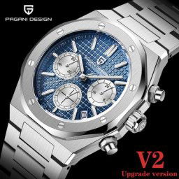 PAGANI Design-Montre de sport à quartz pour homme marque supérieure saphir acier inoxydable
