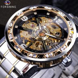 Forsining-Montre mécanique en acier inoxydable pour homme montre-bracelet de sport et d'affaires