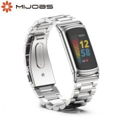 Bracelet connecté en métal pour Fitbit Charge 5 en acier inoxydable accessoires