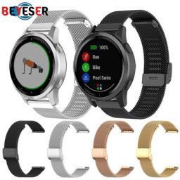 Bracelet de montre en métal en acier inoxydable pour Garmin Vivoactive 3 Music Vivoactive 4 4s
