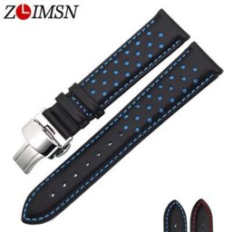ZLIMSN – bracelet de montre en cuir véritable pour homme 20 22mm en acier inoxydable 316L avec