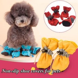 Chaussures imperméables antidérapantes pour animaux de compagnie lot de 4 pièces résistantes à