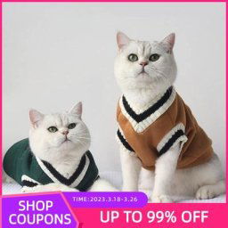 Pull Style collège pour chat vêtement d'hiver chaud pour petit et moyen gabarit chiot Chihuahua