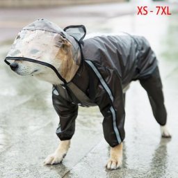 Imperméable imperméable transparent avec capuche pour animaux de compagnie manteau de pluie pour