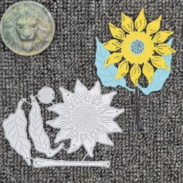 Matrice de découpe en métal pour carte de vministériels x tournesol matériel de couverture d'album