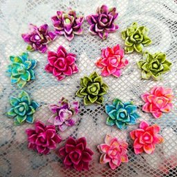 Mélange de fleurs en résine 14mm cabochon à dos plat pour scrapbooking artisanat de décoration