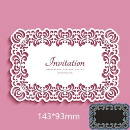 Matrices de découpe en métal dentelle rectangle pour carte d'invitation bricolage scrapbooking