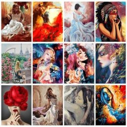 RUOPOTY – peinture à l'huile par numéros de femme coloriage par numéros tableau d'art mural pour