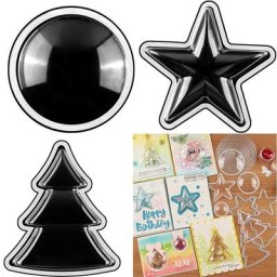 Ensemble de dômes Shaker en plastique transparent étoiles arbres de vachette cartes amusantes