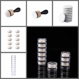 Mini pots ronds empilables outils de mélange de peintures à l'encre avec jeu de recharges de mousse